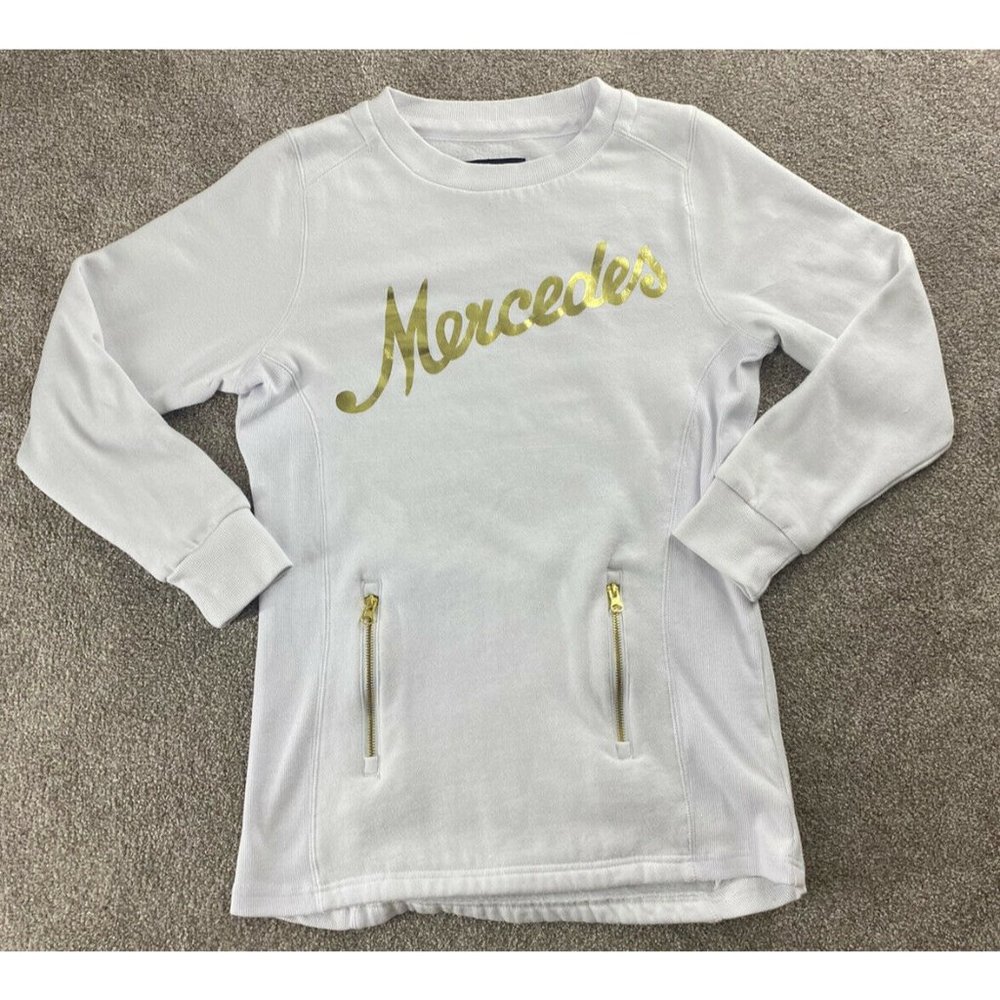 Mercedes-Benz Sweater Women's Size Small White and Gold